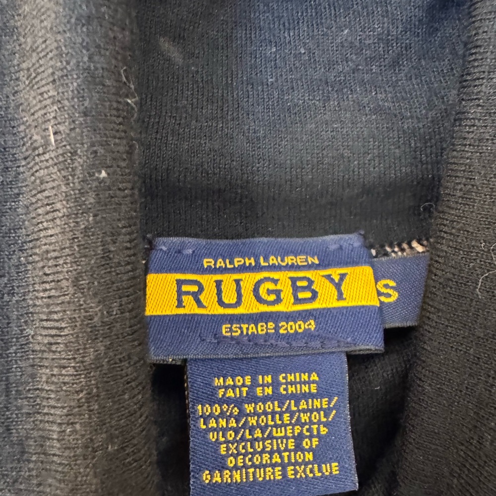 Rugby Ralph Lauren Small Black Wool Sweater Dress with Suede Shoulder Patches - Picture 2 of 4